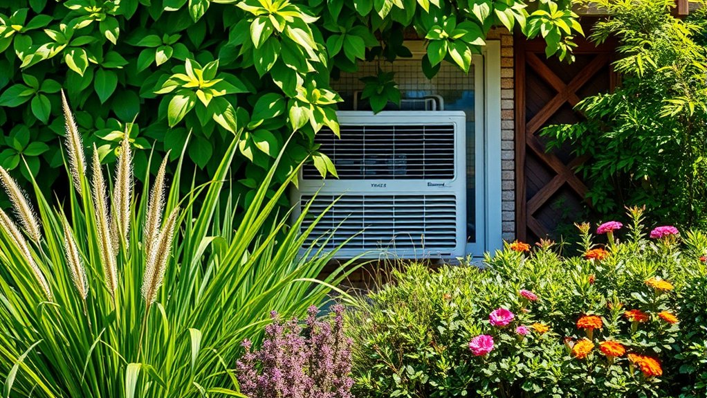 camouflage ac with plants
