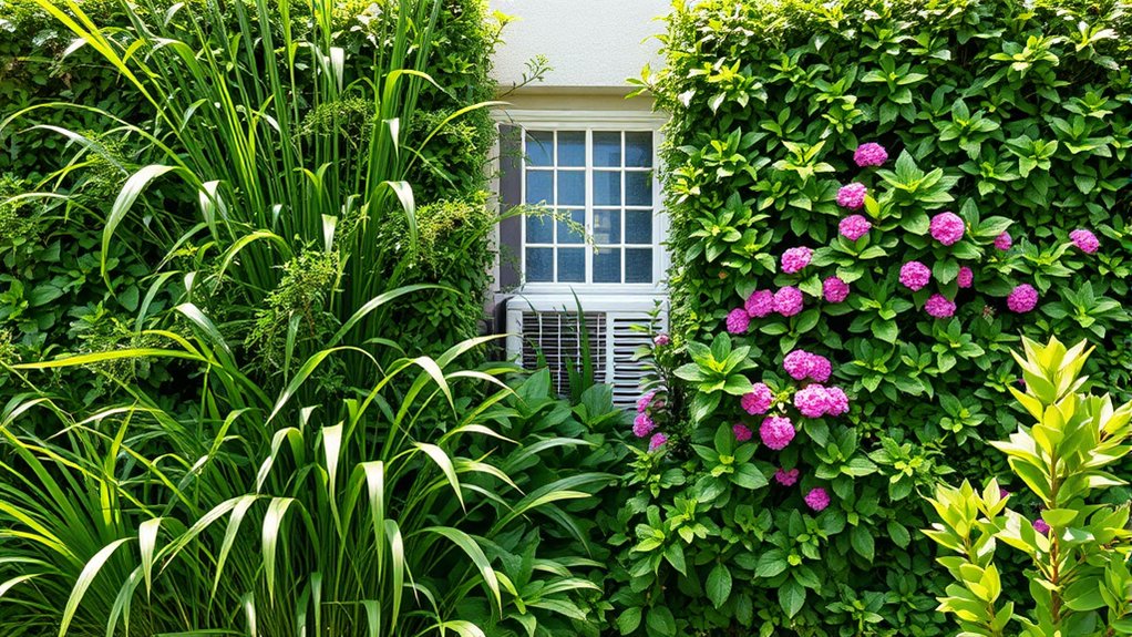 hide ac with plants