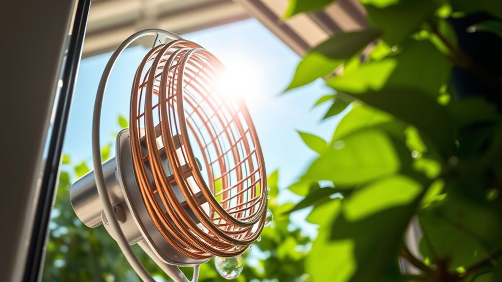 outdoor coil facilitates heat exchange