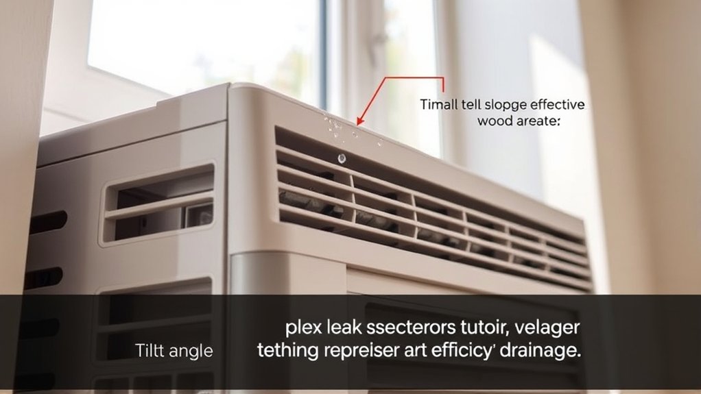 proper tilt prevents leaks